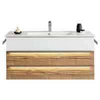 WASCHTISCHKOMBI 120 cm  - Titanfarben/Weiß, Natur, Glas/Holz (120cm) - Musterring