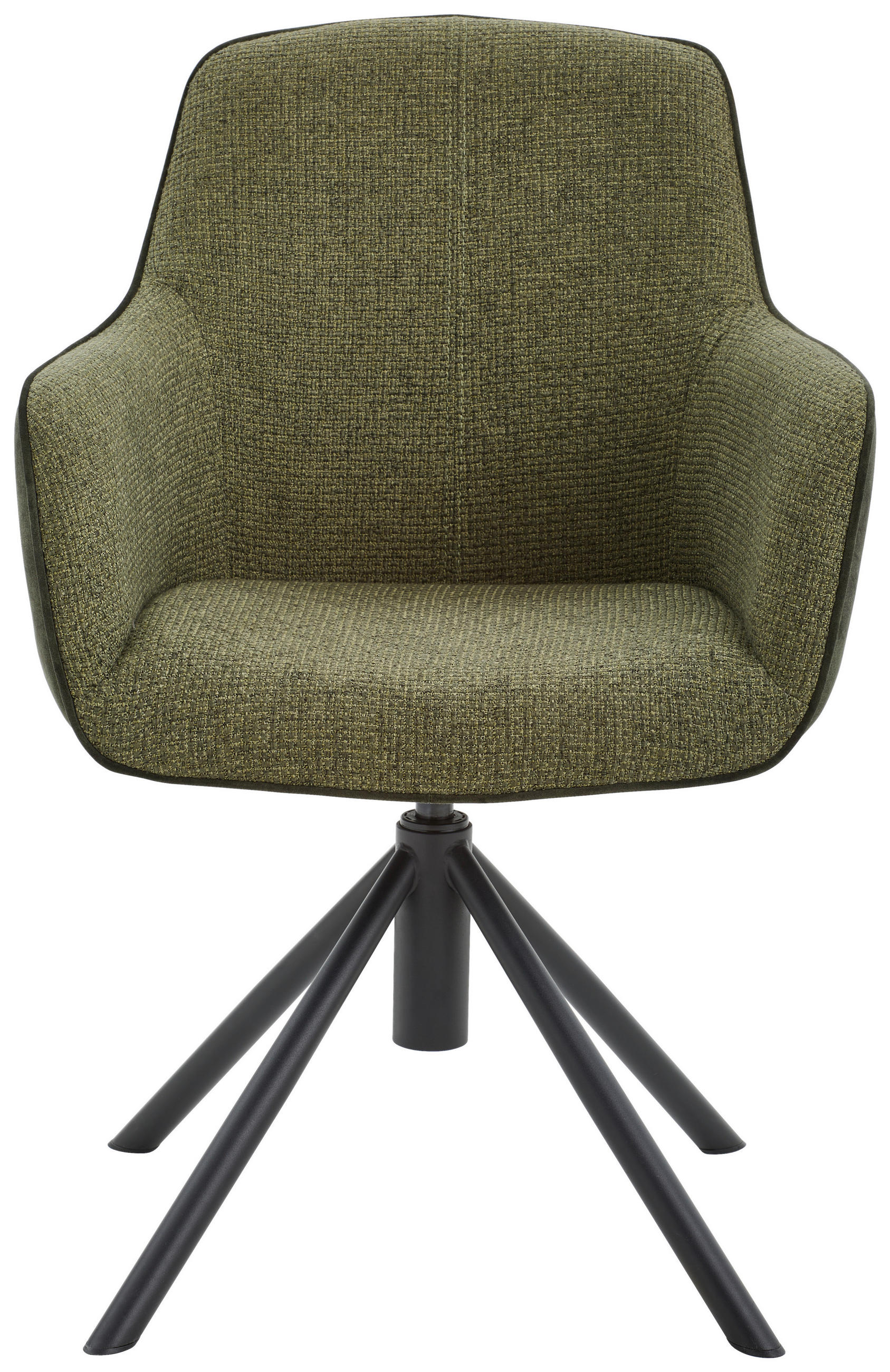 ARMLEHNSTUHL  in Eisen Flachgewebe  - Schwarz/Olivgrün, Design, Textil/Metall (60/88/64cm) - Novel