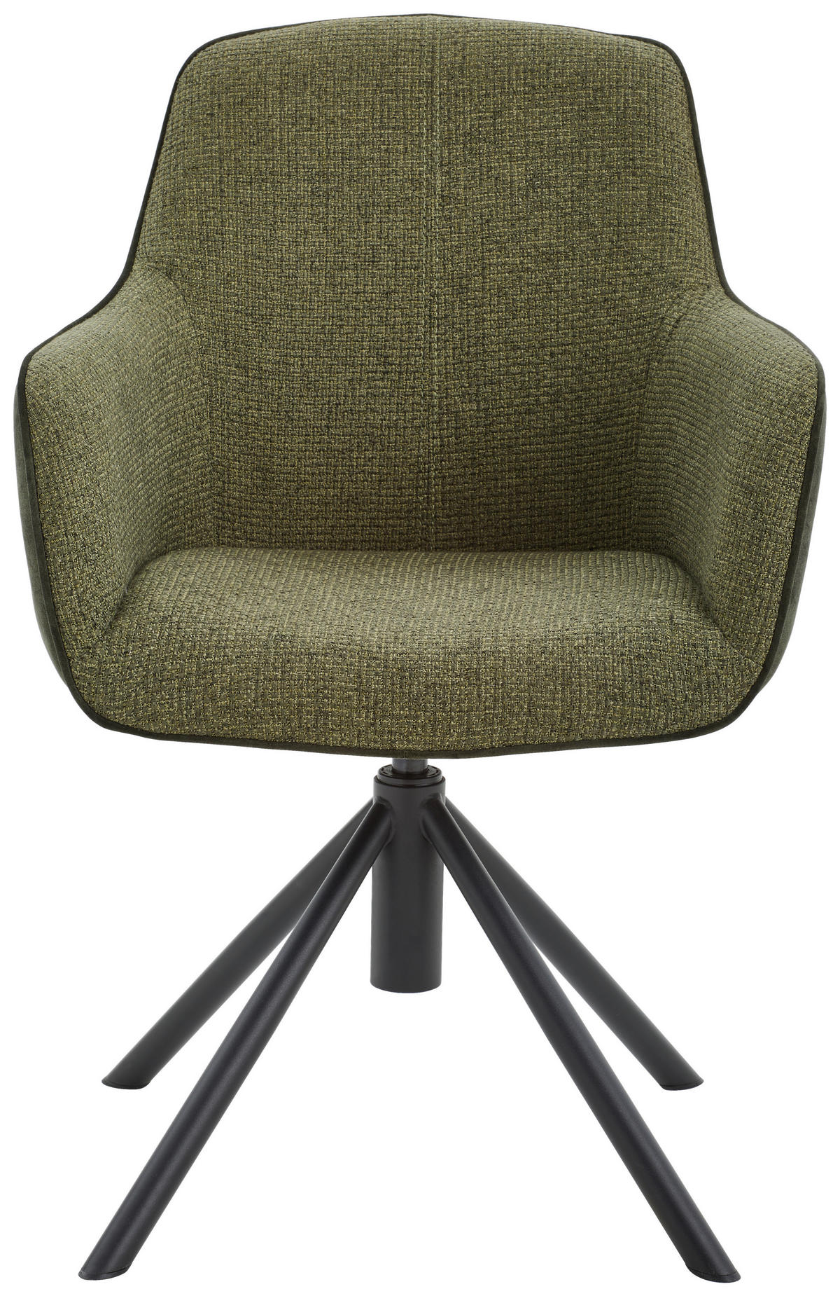 ARMLEHNSTUHL  in Eisen Flachgewebe  - Schwarz/Olivgrün, Design, Textil/Metall (60/88/64cm) - Novel