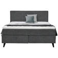 BOXSPRINGBETT 160/200 cm  in Grau  - Schwarz/Grau, KONVENTIONELL, Holz/Textil (160/200cm) - Voleo