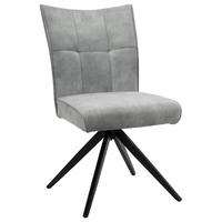 STUHL - Hellgrau/Schwarz, Design, Textil/Metall (47/92/66cm) - Hom`in