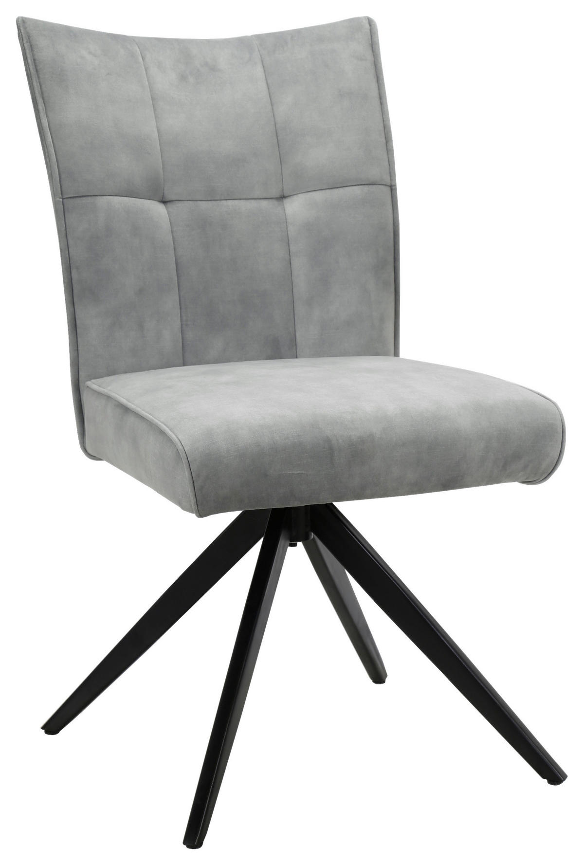 STUHL - Hellgrau/Schwarz, Design, Textil/Metall (47/92/66cm) - Hom`in