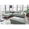 ECKSOFA in Velours Hellgrau  - Chromfarben/Hellgrau, Design, Textil/Metall (200/281cm) - Hom`in