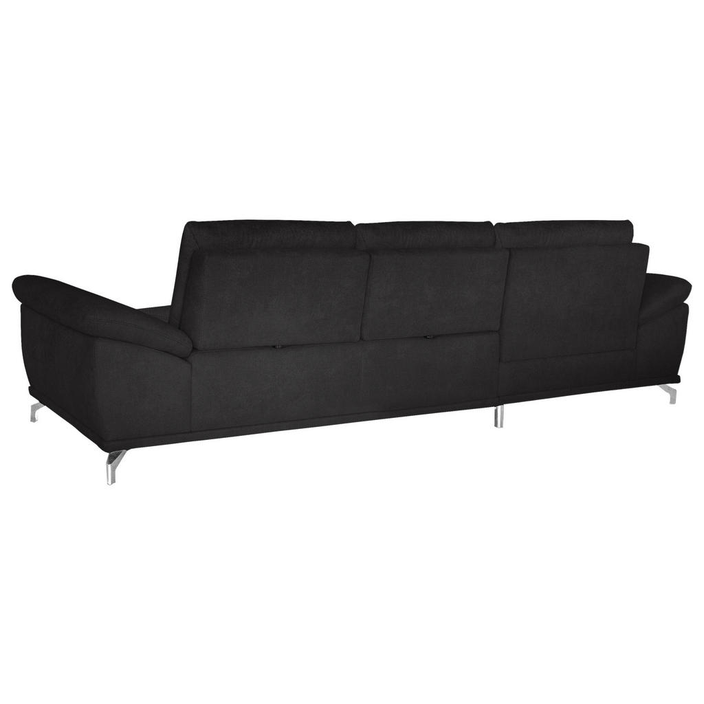 Thumbnail - Sit & More Ecksofa, Schwarz, Textil, 5-Sitzer, Ottomane links, L-Form, 301x176 cm, Goldenes M, Oeko-Tex® Standard 100, M...