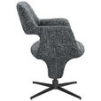 ARMLEHNSTUHL  Stoffauswahl, Sitzfläche 360° drehbar, automatische Rückholfunktion Mikrofaser  - Schwarz/Grau, Design, Textil/Metall (61/84/63cm) - Novel