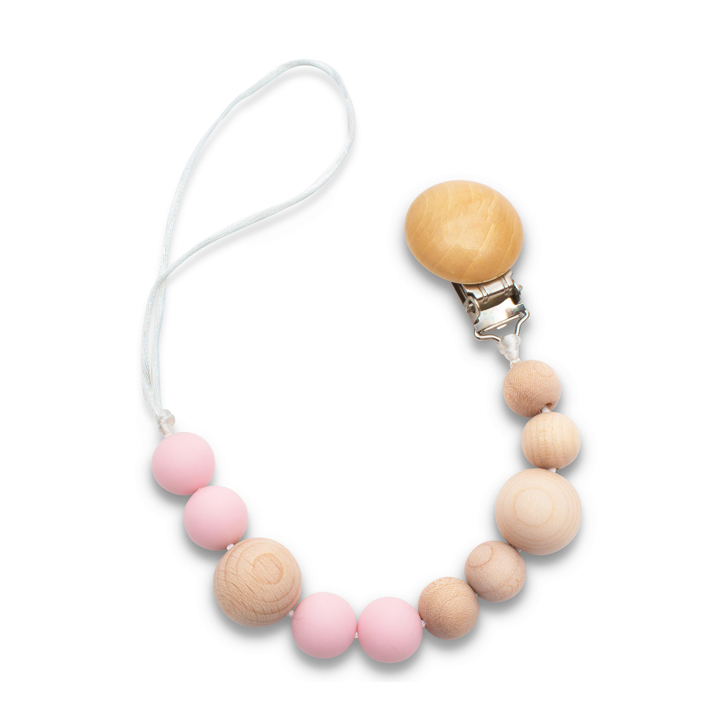 SCHNULLERKETTE - Rosa/Weiß, Basics, Holz/Kunststoff (22cm) - Jimmylee