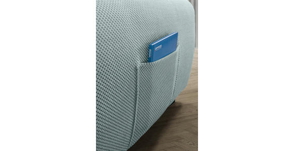 ECKSOFA Mintgrün Plüsch Zierkissen, Rückenkissen, Schlaffunktion, Rücken echt  - Schwarz/Mintgrün, KONVENTIONELL, Kunststoff/Textil (175/249cm) - Carryhome