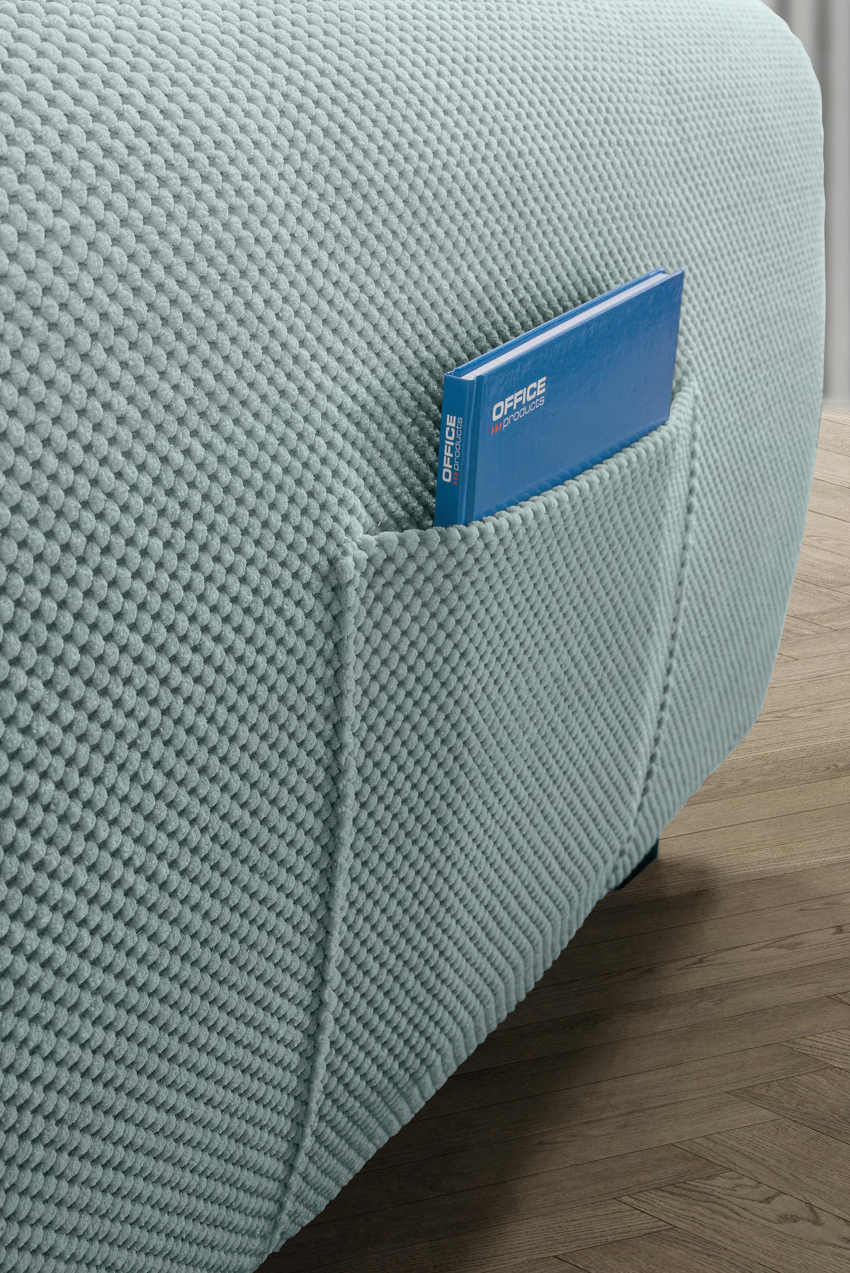 ECKSOFA Mintgrün Plüsch  - Schwarz/Mintgrün, KONVENTIONELL, Kunststoff/Textil (175/249cm) - Carryhome