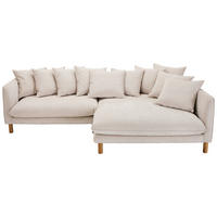 ECKSOFA Beige Chenille  - Beige/Buchefarben, KONVENTIONELL, Holz/Textil (276/162cm) - Carryhome