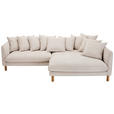 ECKSOFA Beige Chenille  inkl. Rückenkissen, Rücken echt  - Beige/Buchefarben, KONVENTIONELL, Holz/Textil (276/162cm) - Carryhome