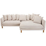 ECKSOFA Beige Chenille  - Beige/Buchefarben, KONVENTIONELL, Holz/Textil (276/162cm) - Carryhome