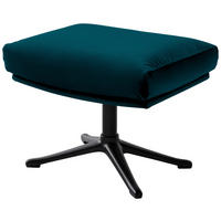 HOCKER in Textil Petrol  - Petrol/Schwarz, Design, Textil/Metall (51/37/41cm) - home24