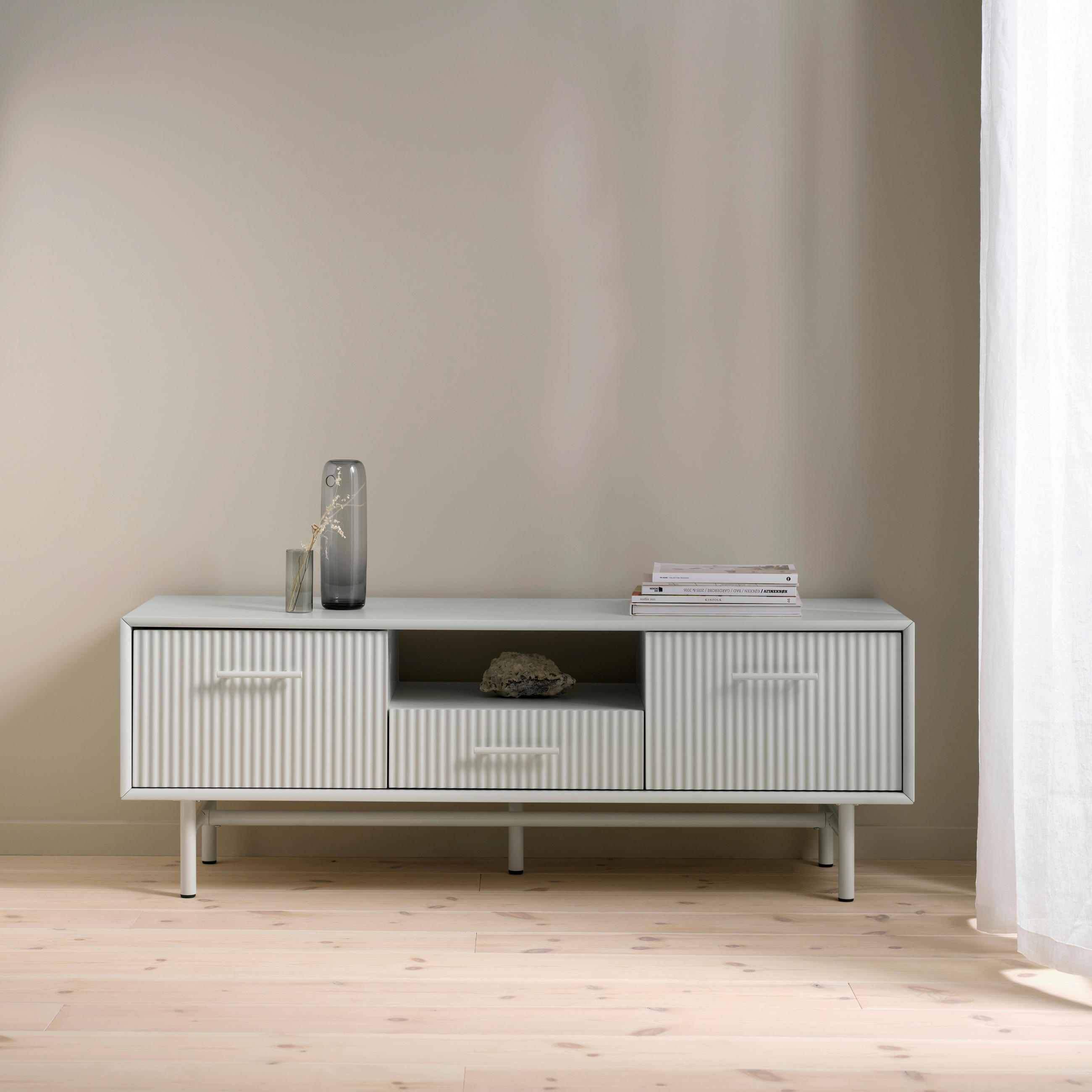 TV-BÄNK greige  140/50/45 cm  - greige, Basics, metall/trämaterial (140/50/45cm) - Niels Andersson