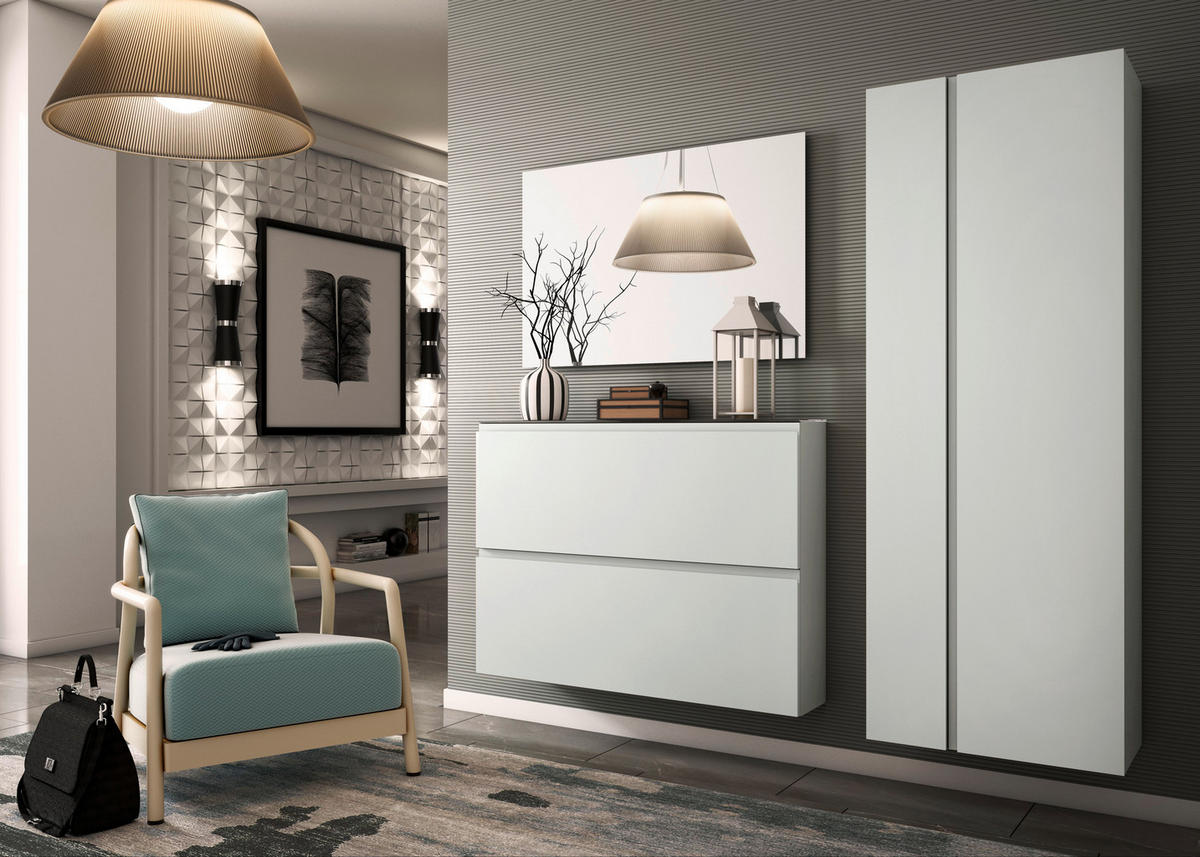 GARDEROBENSCHRANK Gardasee  in 60/179/33 cm  - Anthrazit/Weiß, Design, Holzwerkstoff (60/179/33cm) - Moderano