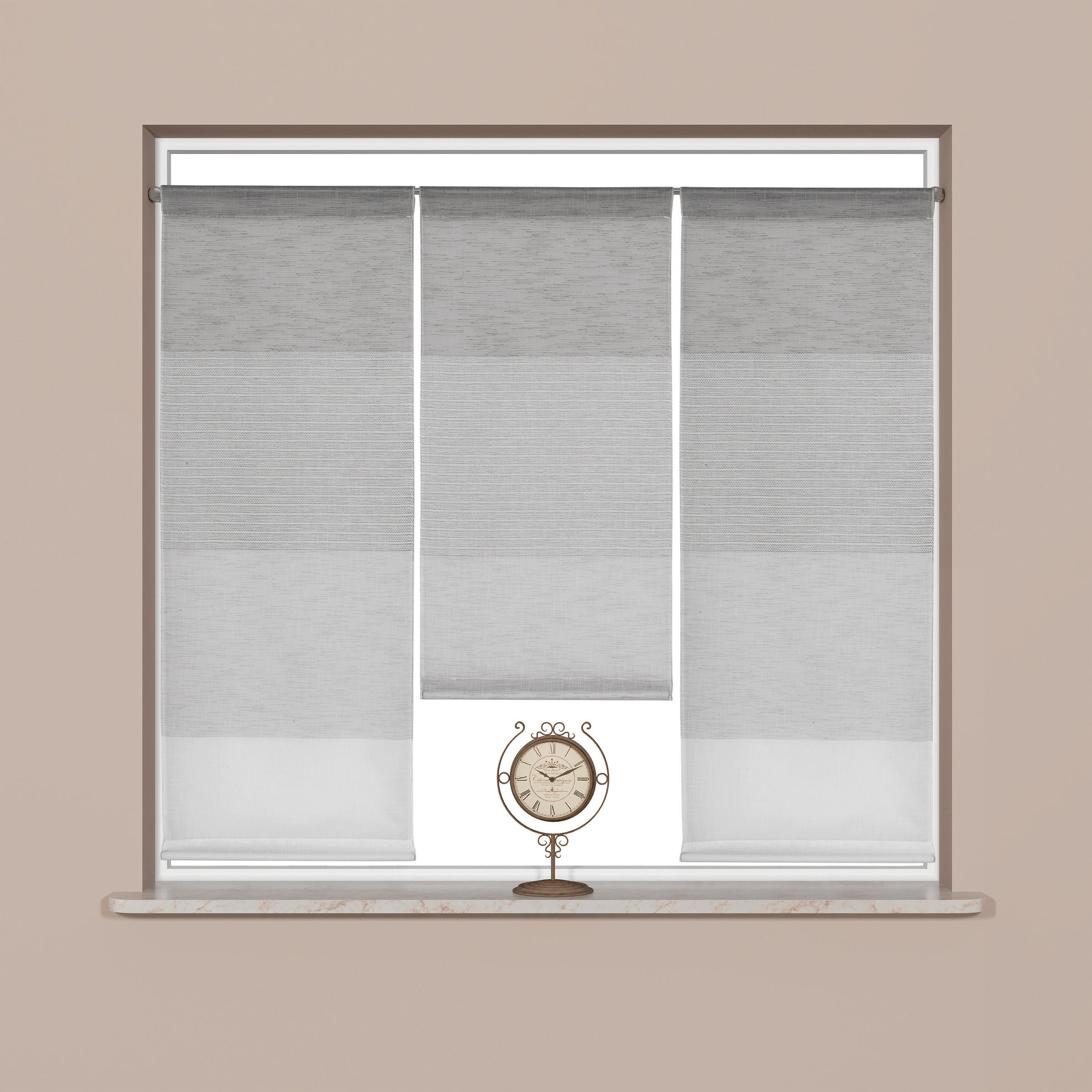 KURZGARDINENSET   90/80 cm   - Grau, Basics, Textil (90/80cm)