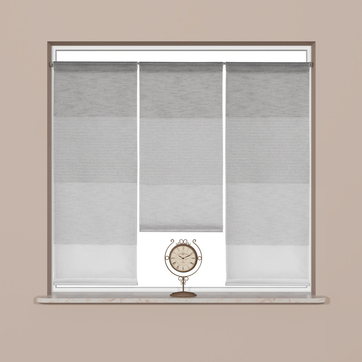 KURZGARDINENSET   90/80 cm   - Grau, Basics, Textil (90/80cm)