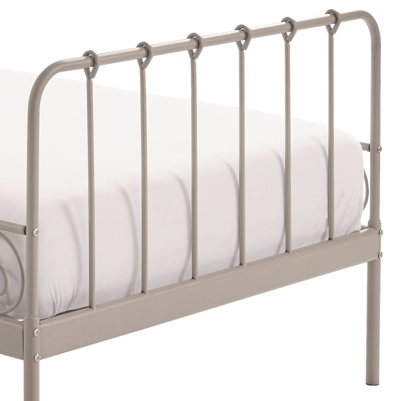 KINDER-/JUNIORBETT 90/200 cm Grau Grau  - Grau, ROMANTIK / LANDHAUS, Holzwerkstoff/Metall (90/200cm) - MID.YOU