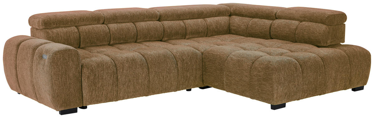 ECKSOFA in Webstoff Senfgelb  - Senfgelb/Schwarz, Modern, Kunststoff/Textil (297/205cm) - Welnova