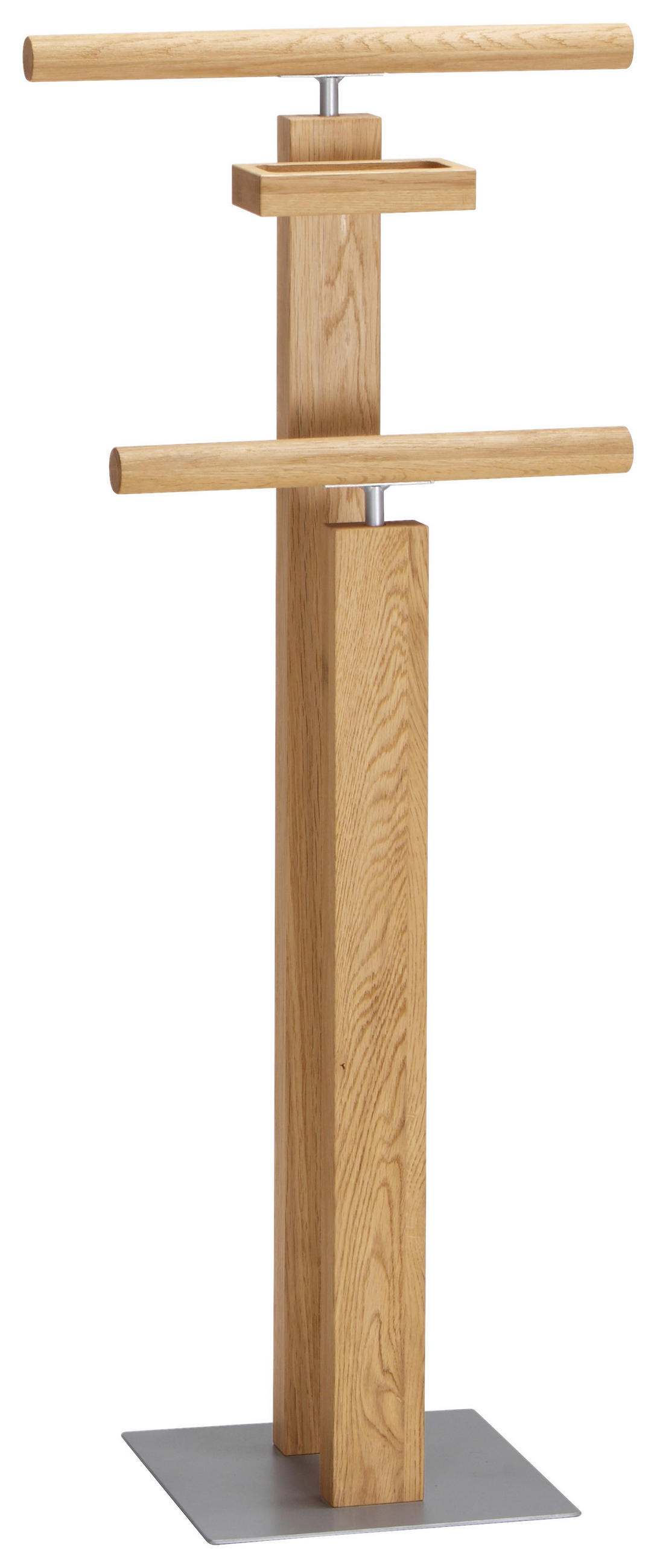 HERRENDIENER Eichefarben, Alufarben  - Eichefarben/Alufarben, KONVENTIONELL, Holz/Metall (45/107/28cm) - Hasena