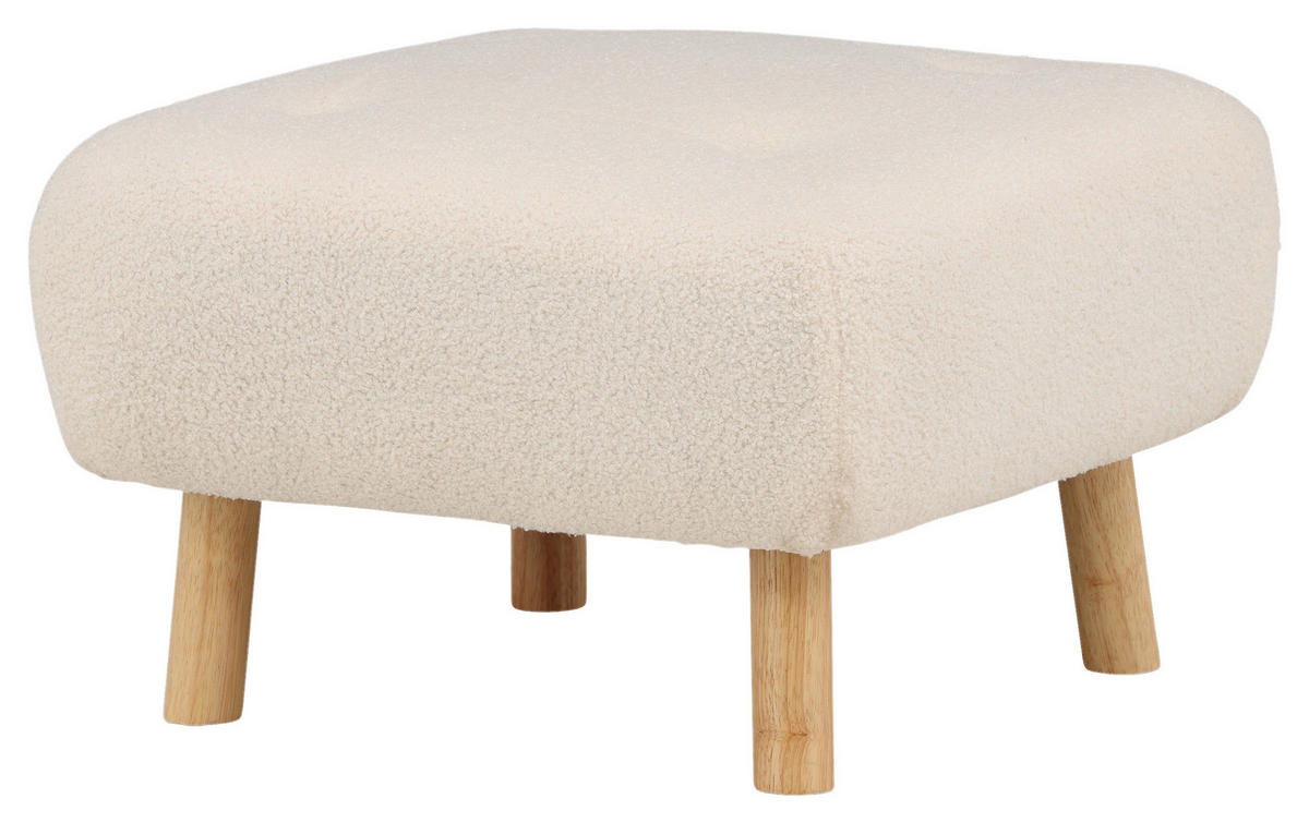 HOCKER in Holz, Textil Weiß  - Weiß, Design, Holz/Kunststoff (60/28/60cm) - Livetastic