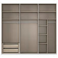 SCHWEBETÜRENSCHRANK 242/223/68 cm 3-türig Weiß  - Alufarben/Weiß, KONVENTIONELL, Holzwerkstoff/Metall (242/223/68cm) - Novel