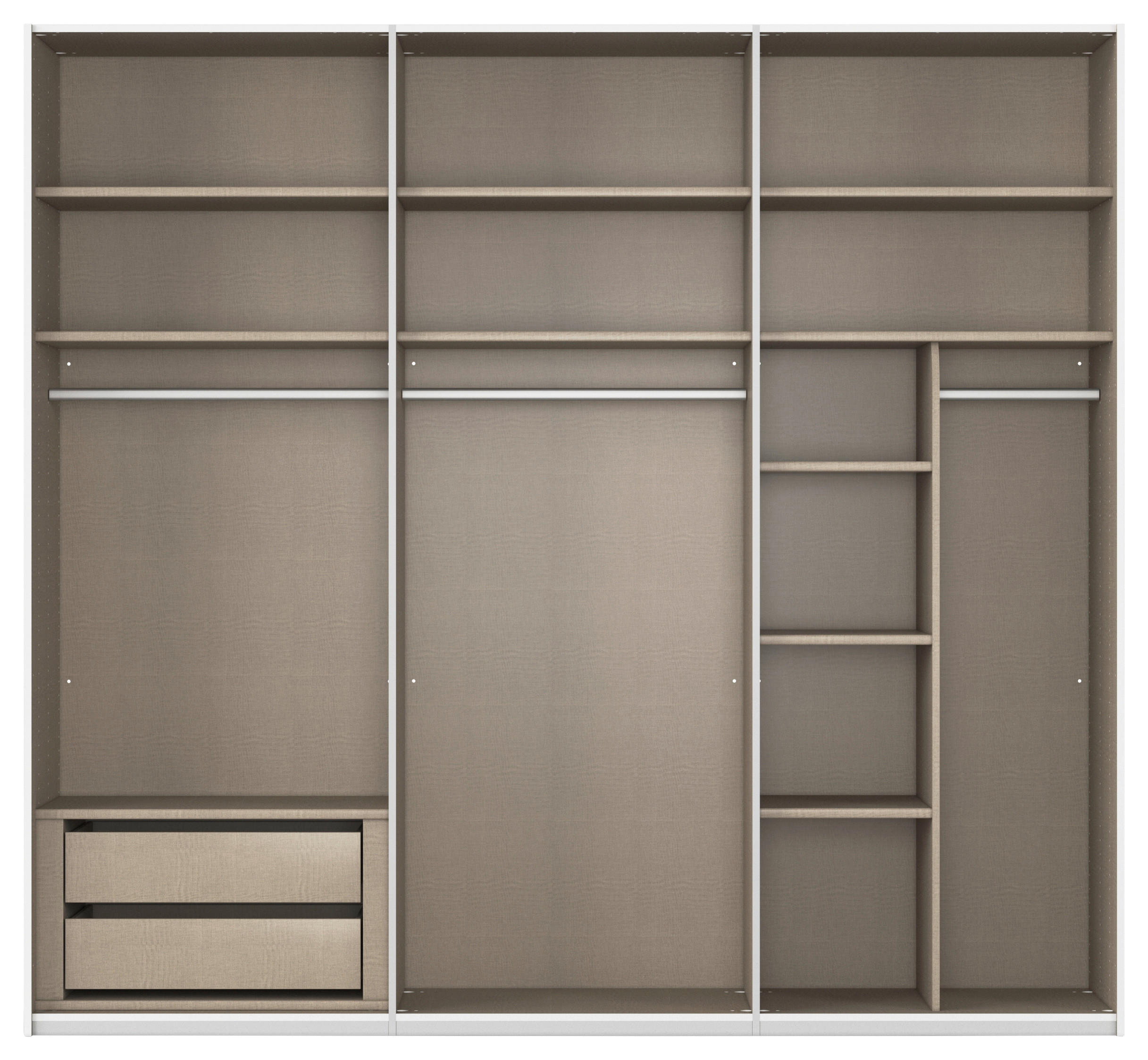 SCHWEBETÜRENSCHRANK in Weiss  - Weiss, Konventionell, Glas/Holzwerkstoff (301/223/68cm) - Novel