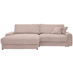 ECKSOFA in Cord Rosa  - Schwarz/Rosa, MODERN, Kunststoff/Textil (180/300cm) - Carryhome