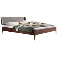 BETT 140/200 cm  in Nussbaumfarben, Dunkelgrau  - Dunkelgrau/Nussbaumfarben, MODERN, Holz/Textil (140/200cm) - Hasena