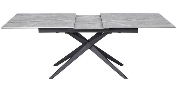 ESSTISCH in Metall, Glas, Keramik 180-230/90/76 cm - Schwarz/Grau, Design, Glas/Keramik (180-230/90/76cm) - Novel