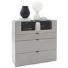 HIGHBOARD Hellgrau  121,9/121,5/45,2 cm  - Hellgrau/Schwarz, Design, Glas/Keramik (121,9/121,5/45,2cm) - Dieter Knoll