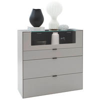 HIGHBOARD Hellgrau  121,9/121,5/45,2 cm  - Hellgrau/Schwarz, Design, Glas/Keramik (121,9/121,5/45,2cm) - Dieter Knoll