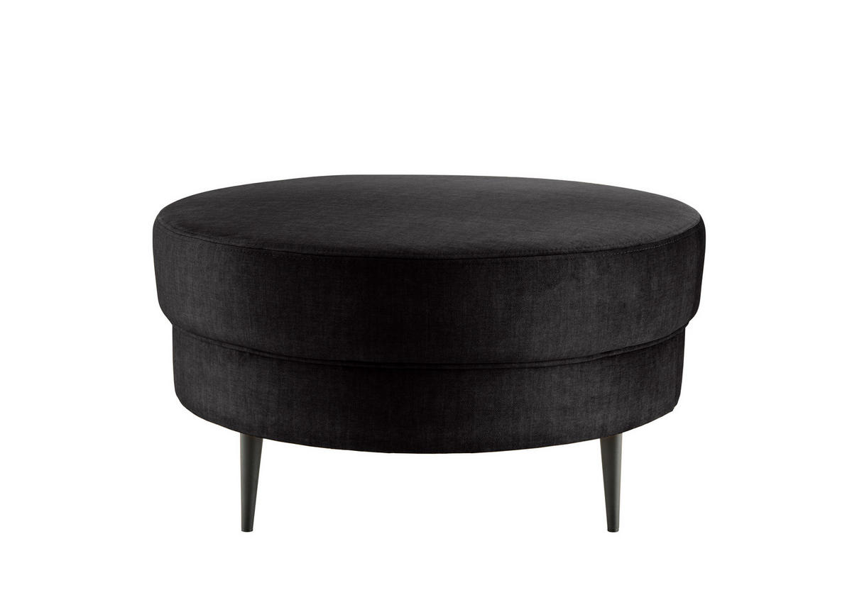 HOCKER in Textil Anthrazit  - Anthrazit/Schwarz, MODERN, Textil/Metall (80/43/80cm) - Livetastic
