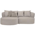 ECKSOFA in Plüsch Greige  166/235 cm  - Greige/Graubraun, MODERN, Kunststoff/Textil (166/235cm) - Hom`in