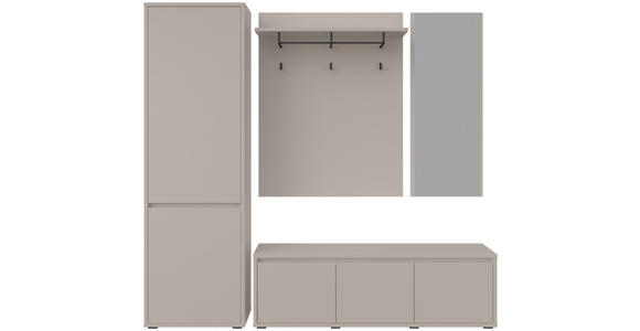 GARDEROBENSCHRANK Liv  in 60/195/33,8 cm  - Kaschmir/Schwarz, KONVENTIONELL, Holzwerkstoff (60/195/33,8cm) - Xora