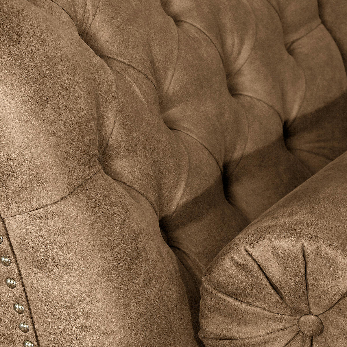 RÉCAMIERE Pako in Lederlook Braun  - Braun, Design, Holz/Textil (185/93/75cm) - Livetastic