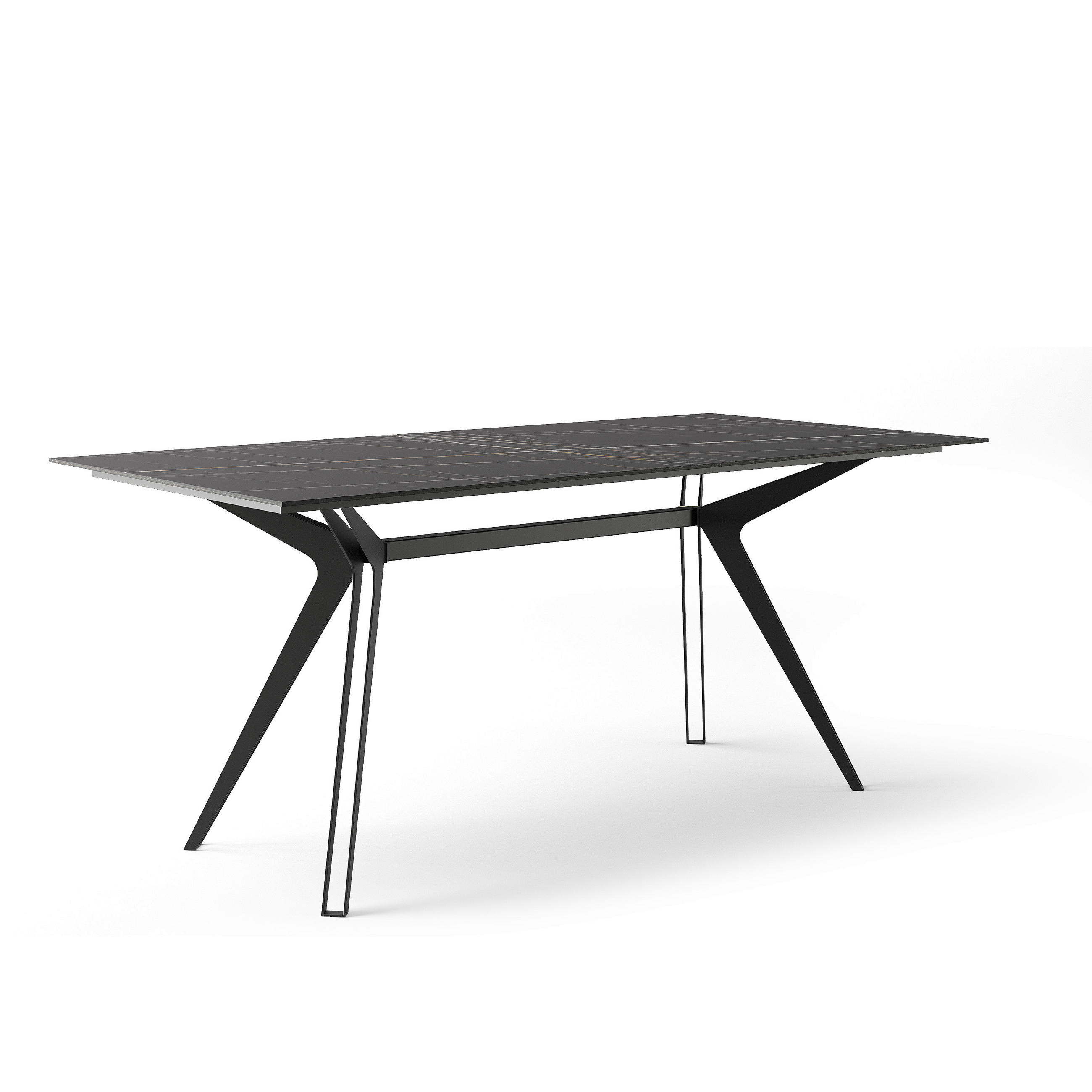 ESSTISCH rechteckig Schwarz  - Schwarz, MODERN, Holzwerkstoff/Metall (180/75/90cm) - Carryhome