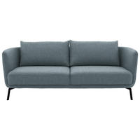 3-SITZER-SOFA  in Flachgewebe Blau  - Blau/Schwarz, Design, Textil/Metall (210/71/91cm) - Schöner Wohnen
