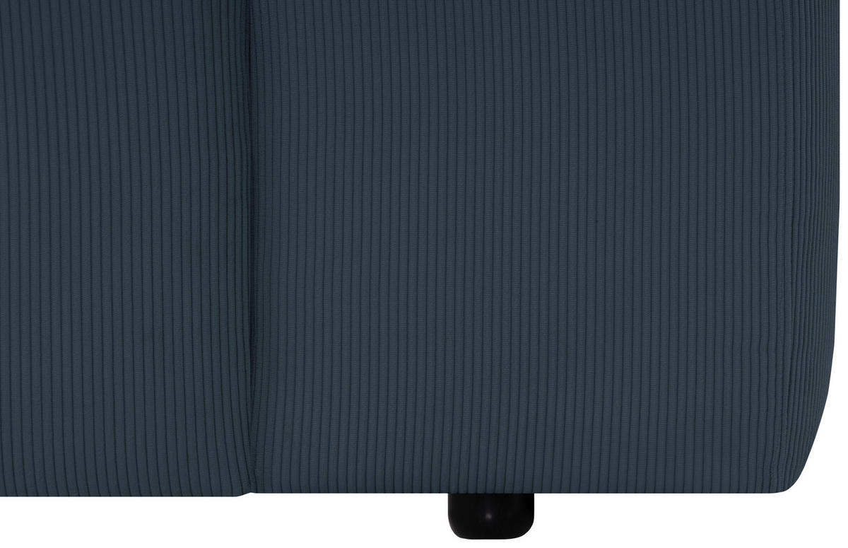 ECKSOFA in Cord Blau  170/252 cm  - Blau/Schwarz, Design, Kunststoff/Textil (170/252cm) - MID.YOU