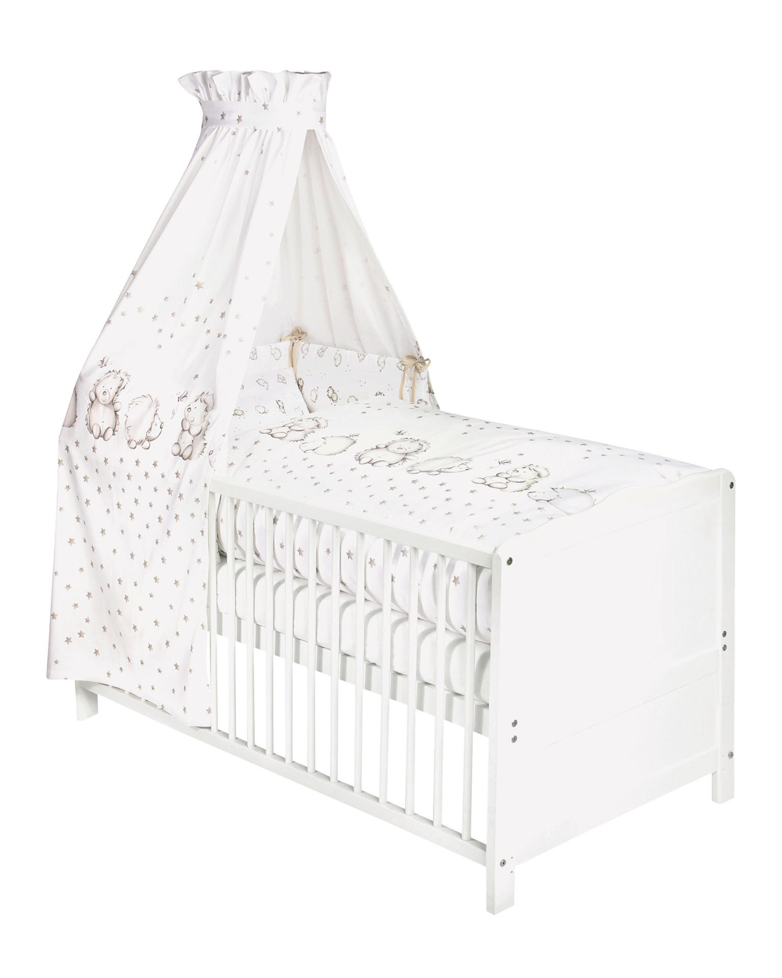 GITTERBETTSET Igelchen  - Weiß, Basics, Textil (100/135cm) - Julius Zöllner