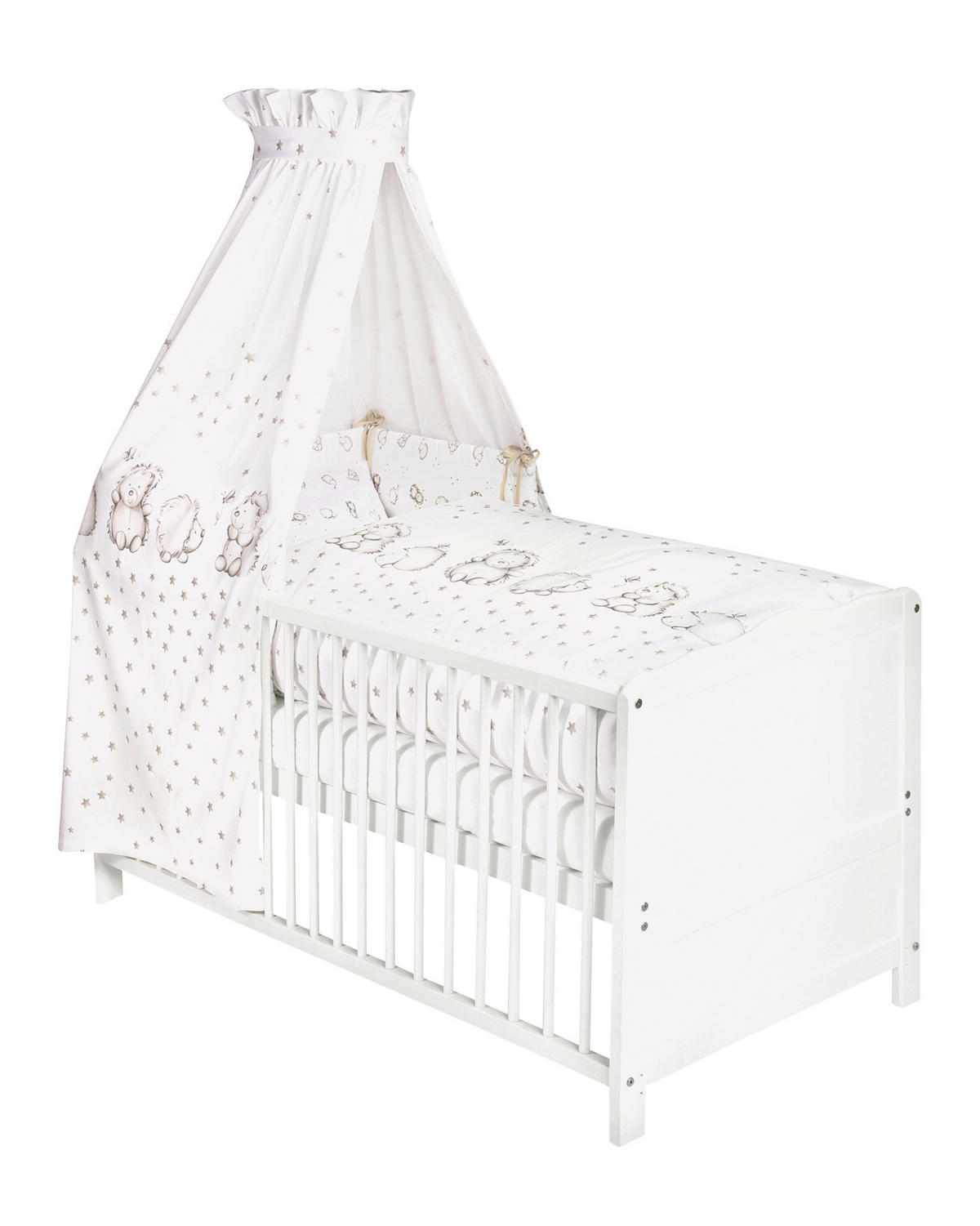 GITTERBETTSET Igelchen  - Weiß, Basics, Textil (100/135cm) - Julius Zöllner