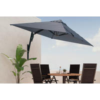 SONNENSCHIRM 240 cm Dunkelgrau  - Dunkelgrau/Grau, MODERN, Textil/Metall (240/159/200cm) - Ambia Garden