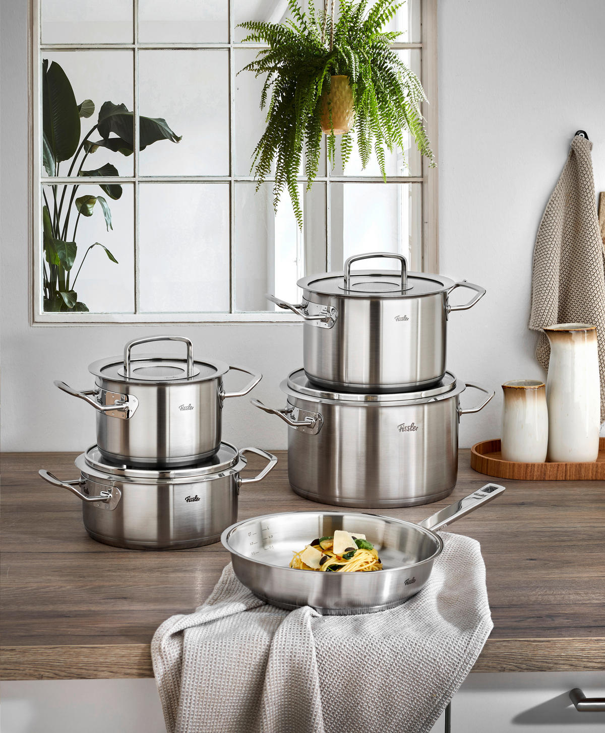 SET POSOD  ORIGINAL-PROFI COLLECTION®   kovina   - srebrne barve, Basics, kovina/steklo - Fissler