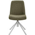 STUHL  in Edelstahl Flachgewebe Metall, Textil  - Edelstahlfarben/Olivgrün, Design, Textil/Metall (49/88/64cm) - Novel