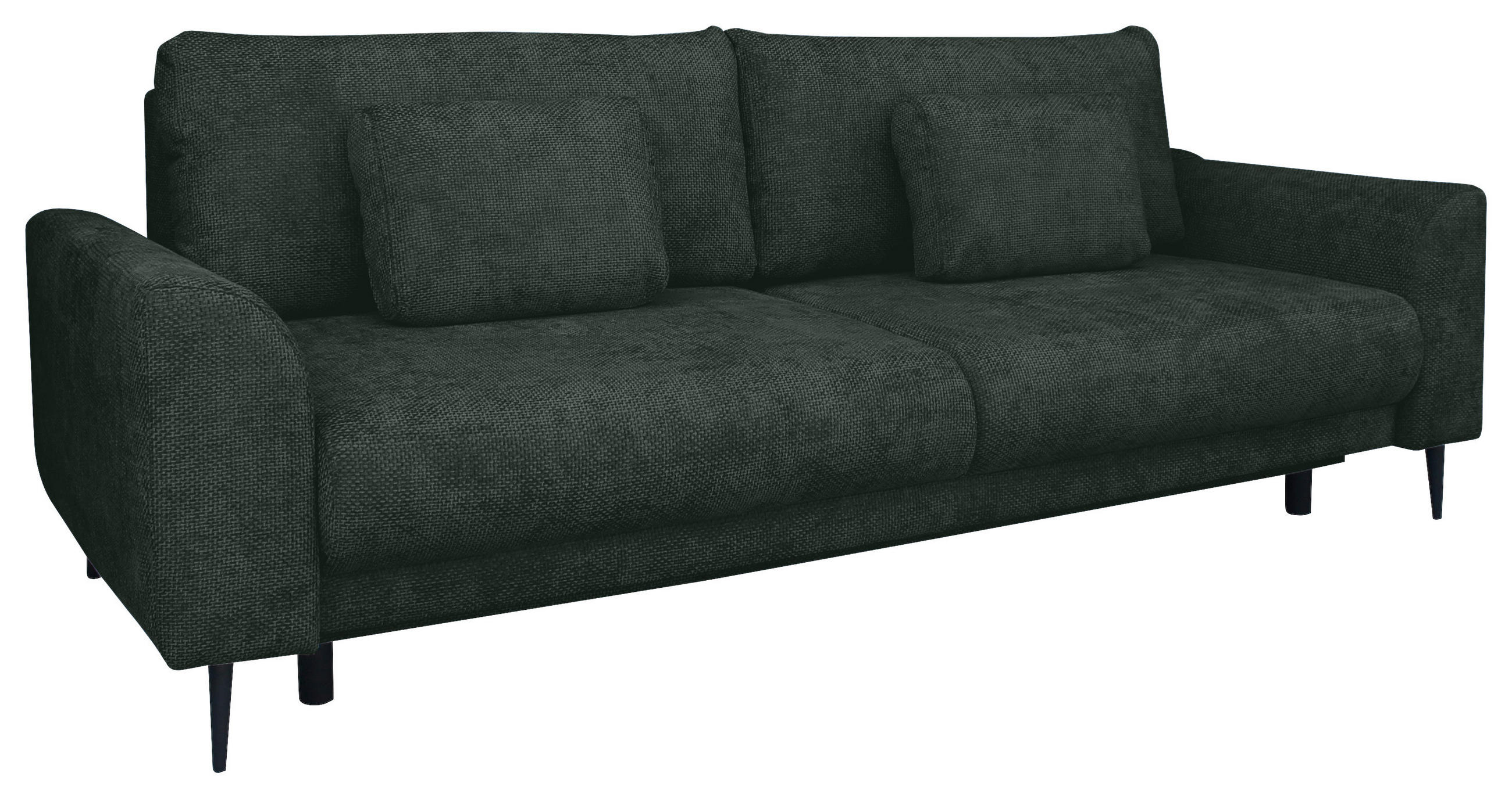 SCHLAFSOFA Chenille Dunkelgrün  - Dunkelgrün/Schwarz, KONVENTIONELL, Textil/Metall (235/90/104cm) - Carryhome