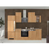 KÜCHENBLOCK 280 cm   in Buchefarben  - Edelstahlfarben/Beige, MODERN, Glas/Holzwerkstoff (280cm) - FlexWell