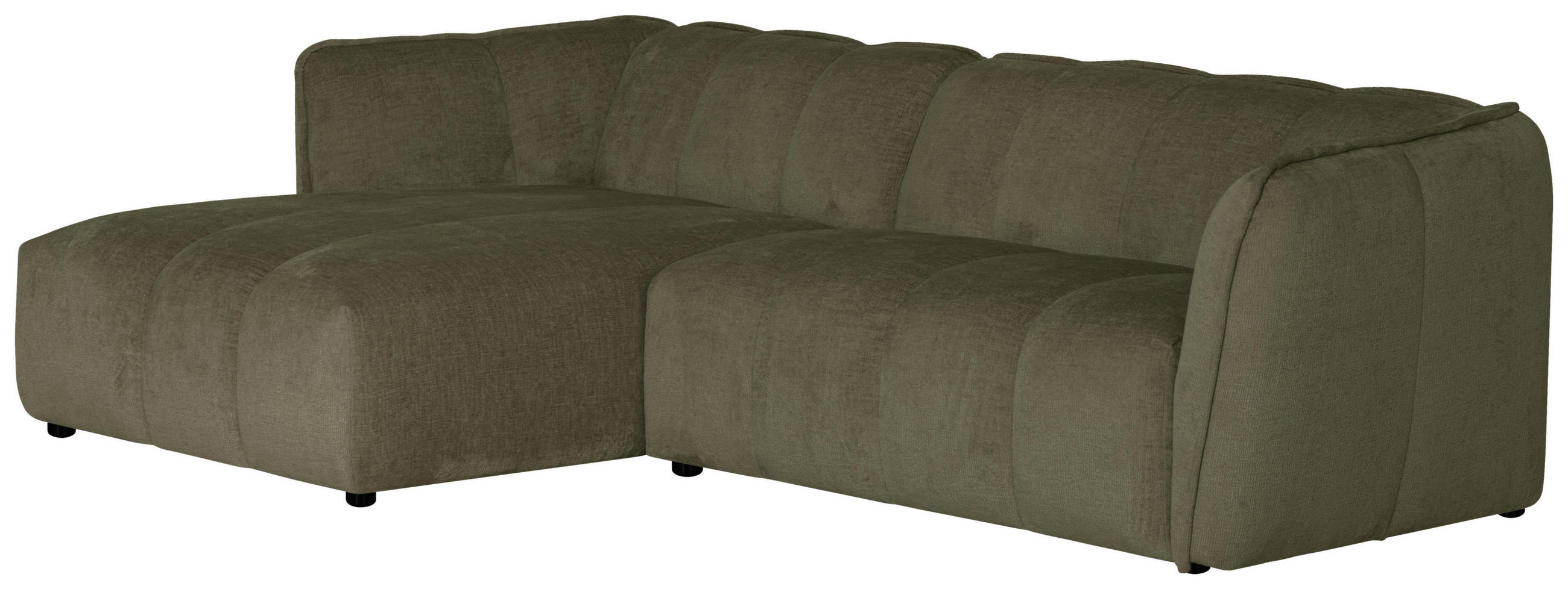 ECKSOFA  LIVOLI Grün Chenille  - Schwarz/Grün, Design, Textil (160/246cm) - MID.YOU