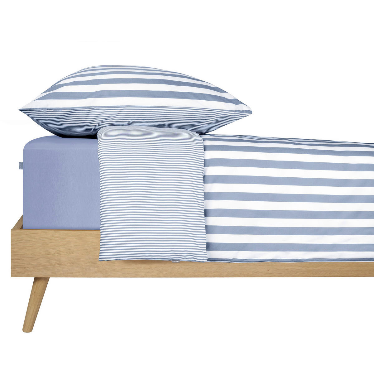 BETTWÄSCHE 2-teilig MARIE Renforcé 135/200 cm  - Hellblau, Basics, Textil (135/200cm)