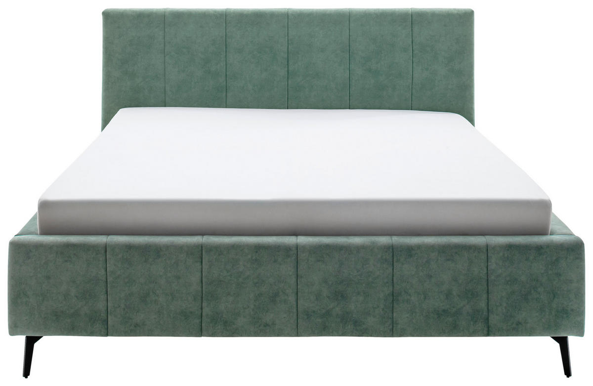 POLSTERBETT 180/200 cm  in Grün  - Weiss/Birkefarben, Konventionell, Holz/Textil (180/200cm) - Boxxx