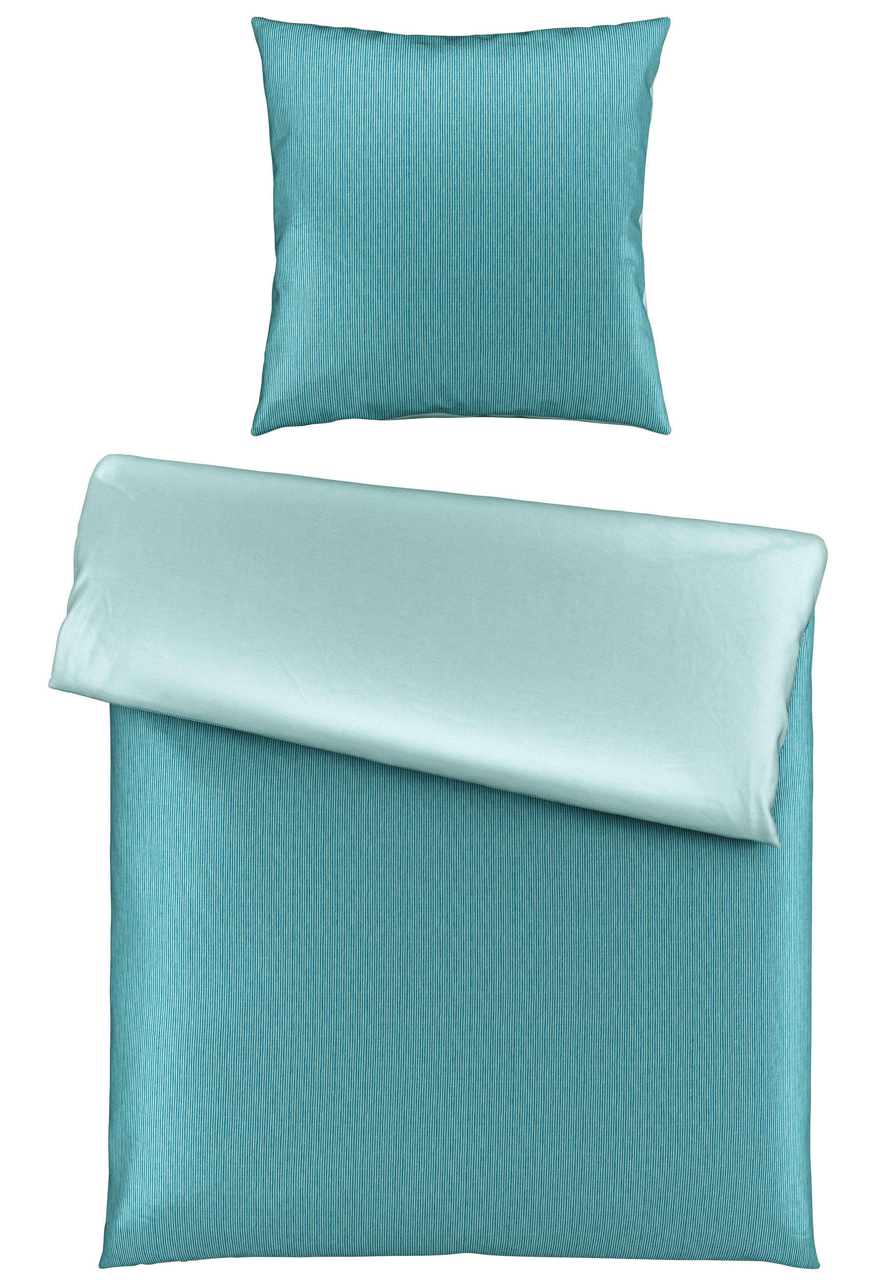 WENDEBETTWÄSCHE Satin 135/200 cm  - Petrol, Basics, Textil (135/200cm) - Bio:Vio