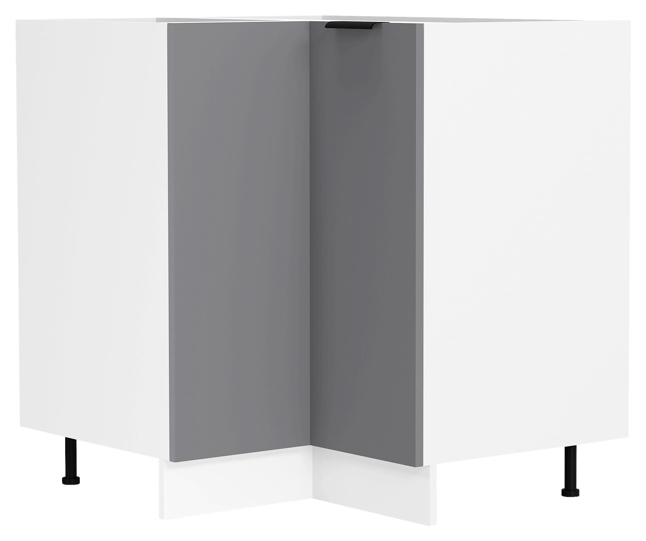 ECKUNTERSCHRANK 76/93/76 cm  - Anthrazit/Schwarz, Trend, Holzwerkstoff/Kunststoff (76/93/76cm) - MID.YOU